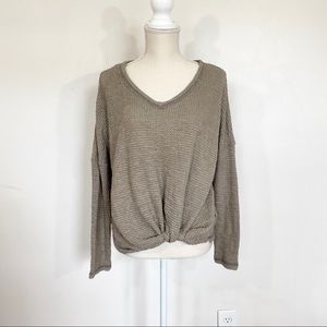 La Miel Waffle Knit Oversized Blouse Size Small